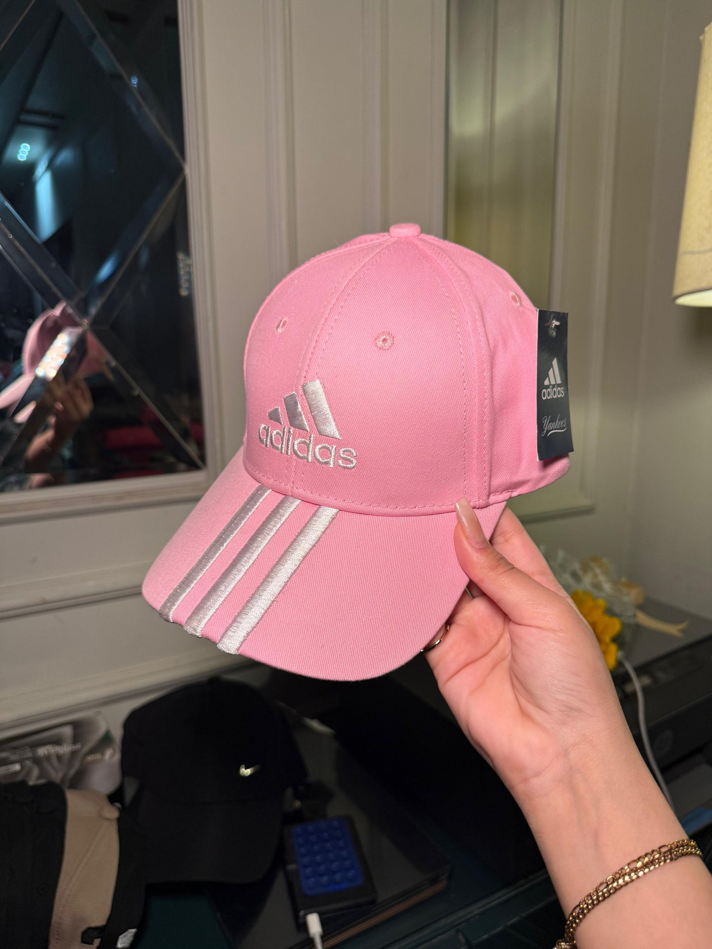 Pink adidas cap