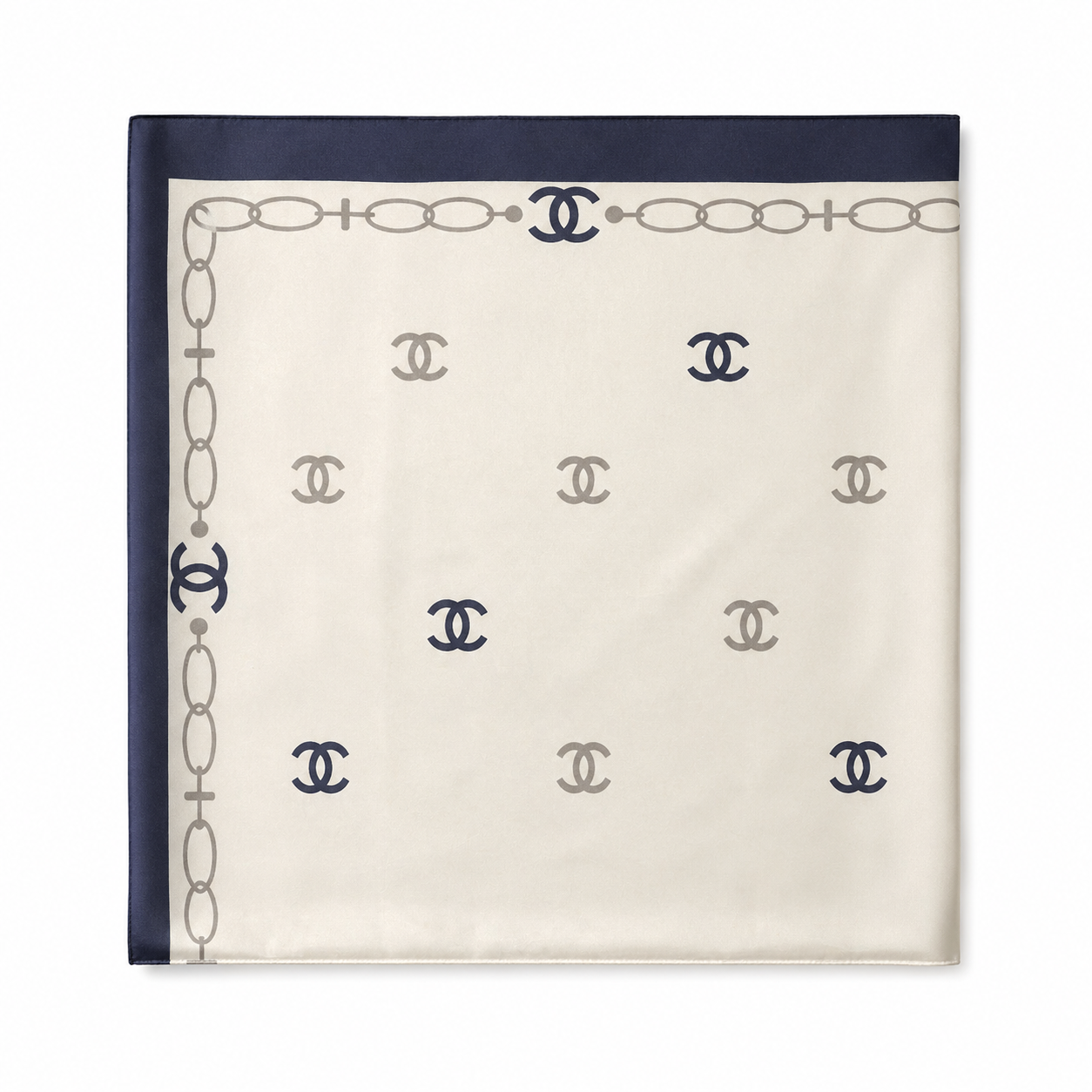 Chanel Ivory Signature Link Scarf/Stole
