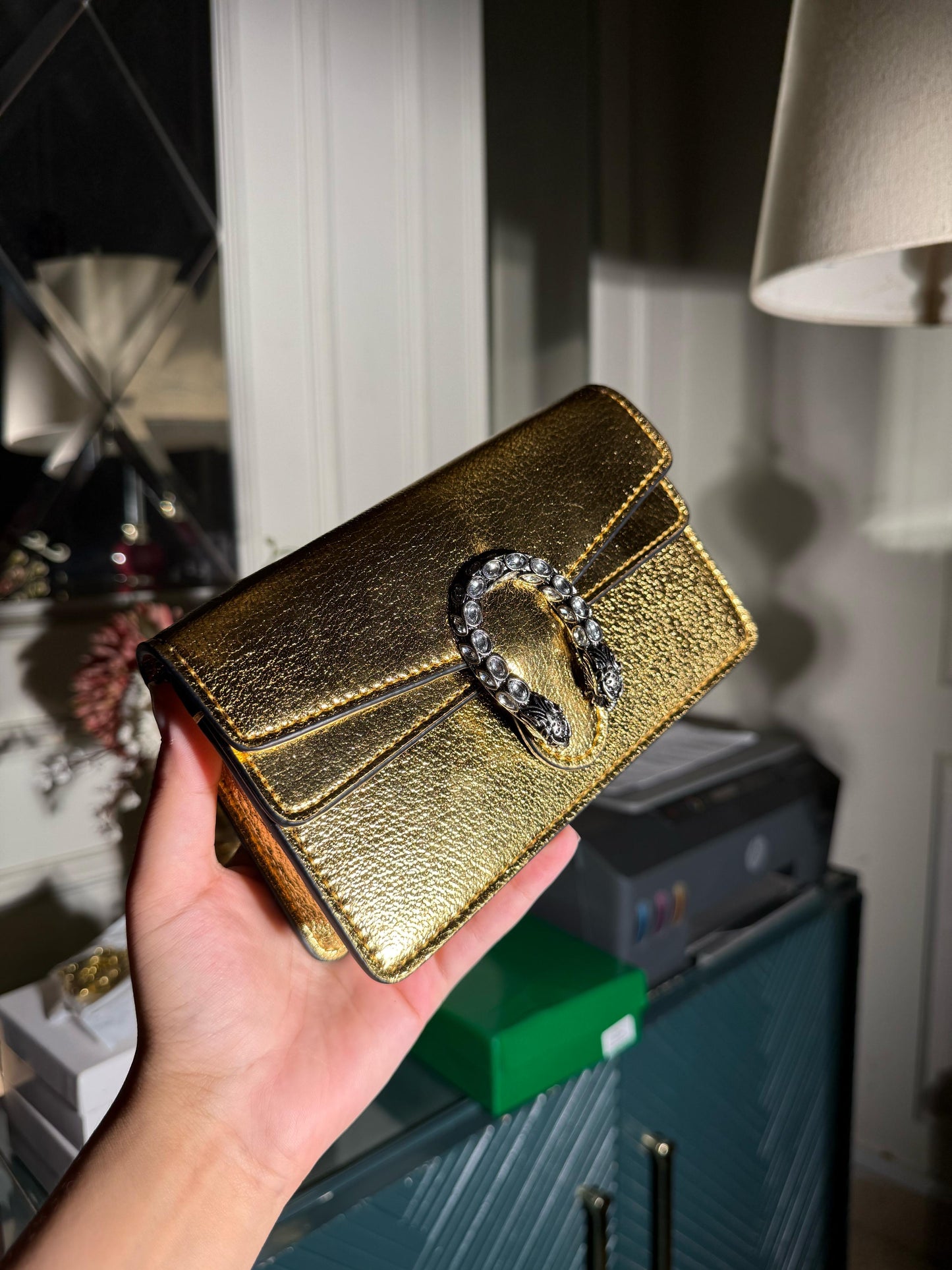 Golden Gucci Miguel studded bag (IMMEDIATE DELIVERY AVAILABLE) (WITH BOX)