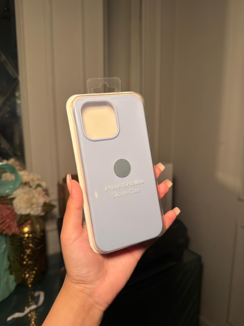 Sky Blue 15 pro max silicon phone case