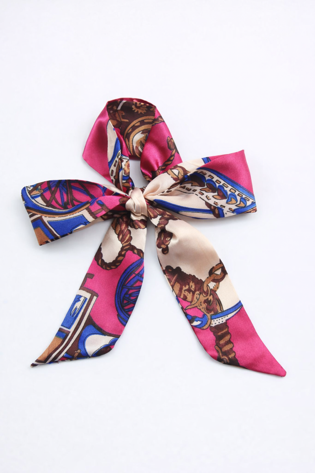 Fuchsia Voyage - Handbag twilly multipurpose silk scarf