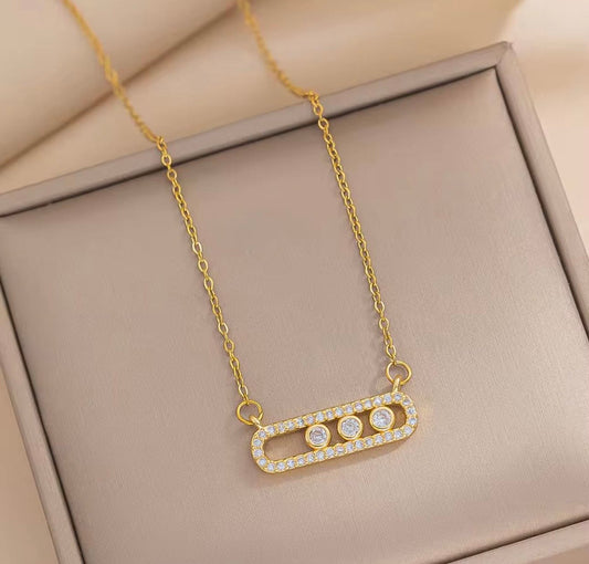 Golden Messika oval frame Necklace