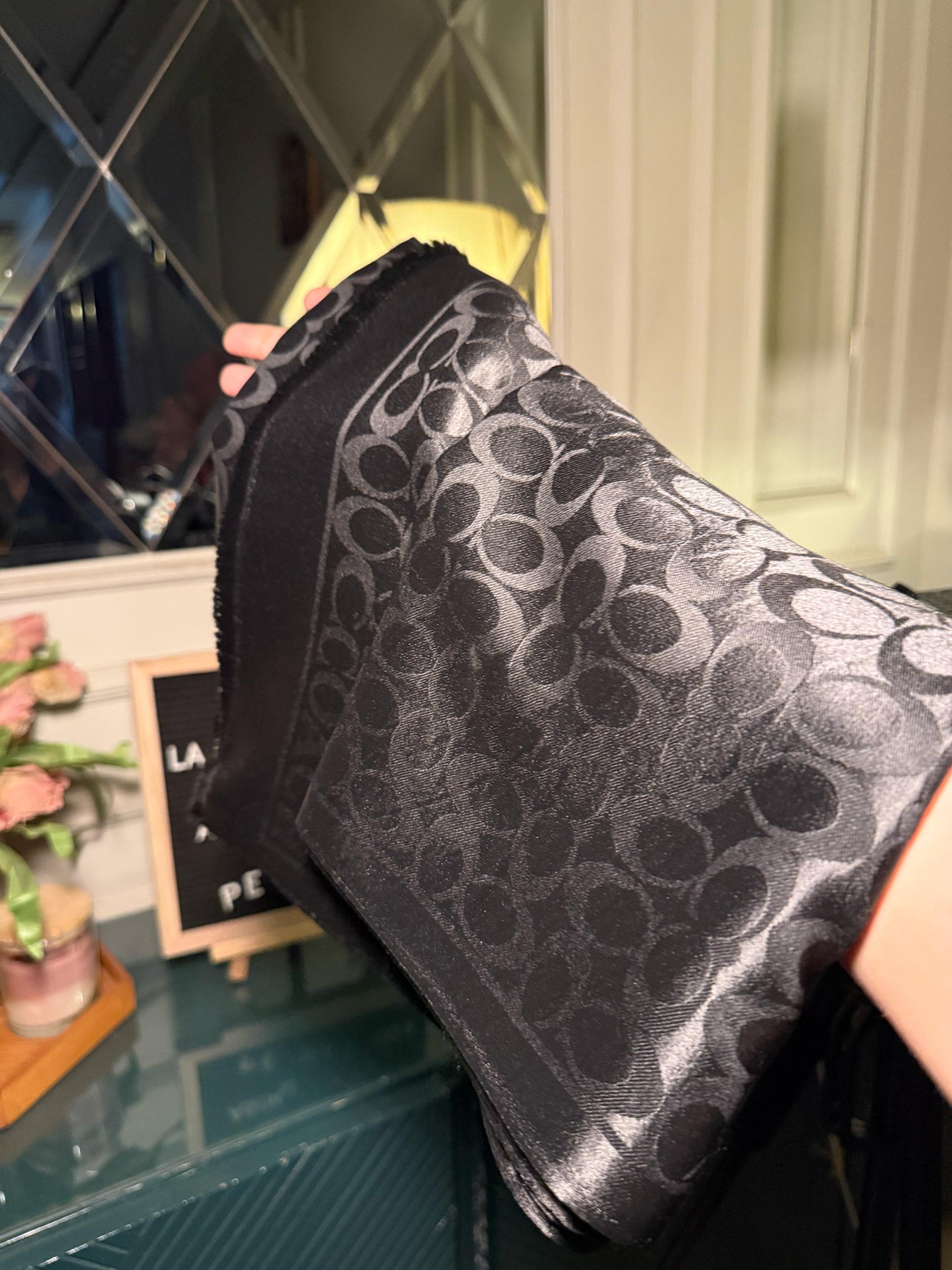 COACH Black scarf/ stole (IMMEDIATE DELIVERY AVAILABLE)