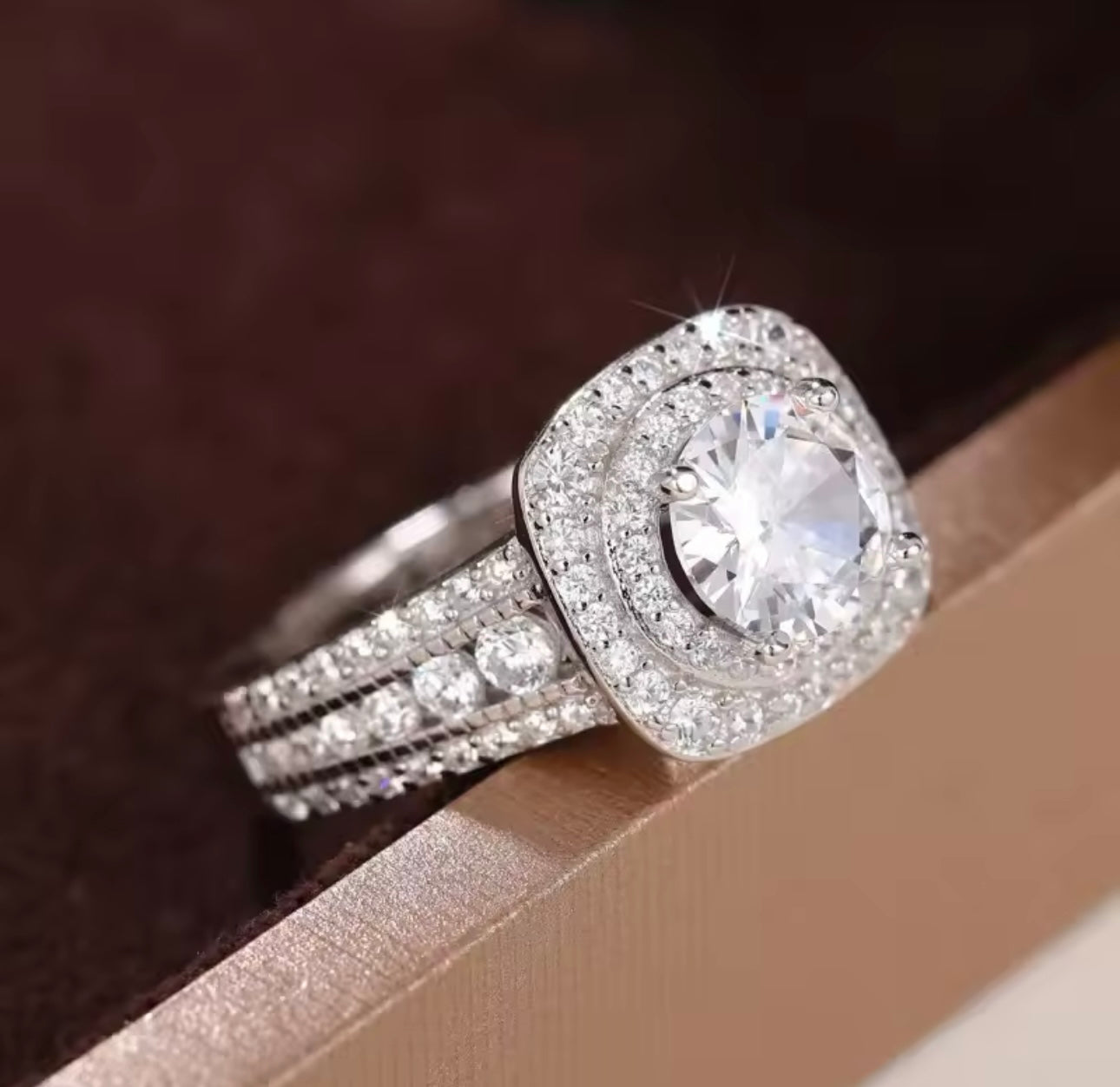 Halo Cut 3 Layered Ring size 7