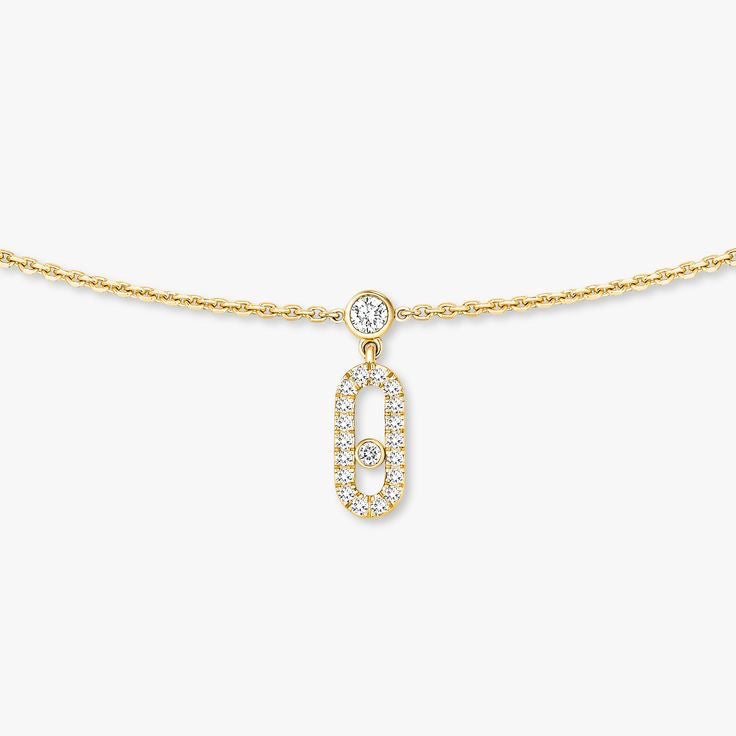Messika MOVE UNO PAVÉ DROP PENDANT CHOKER Necklace