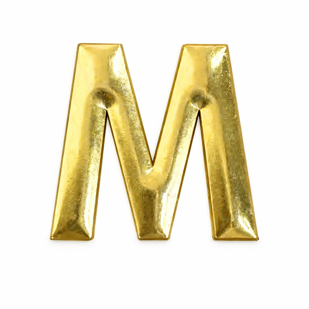 Golden Letter M – Metal Phone Sticker
