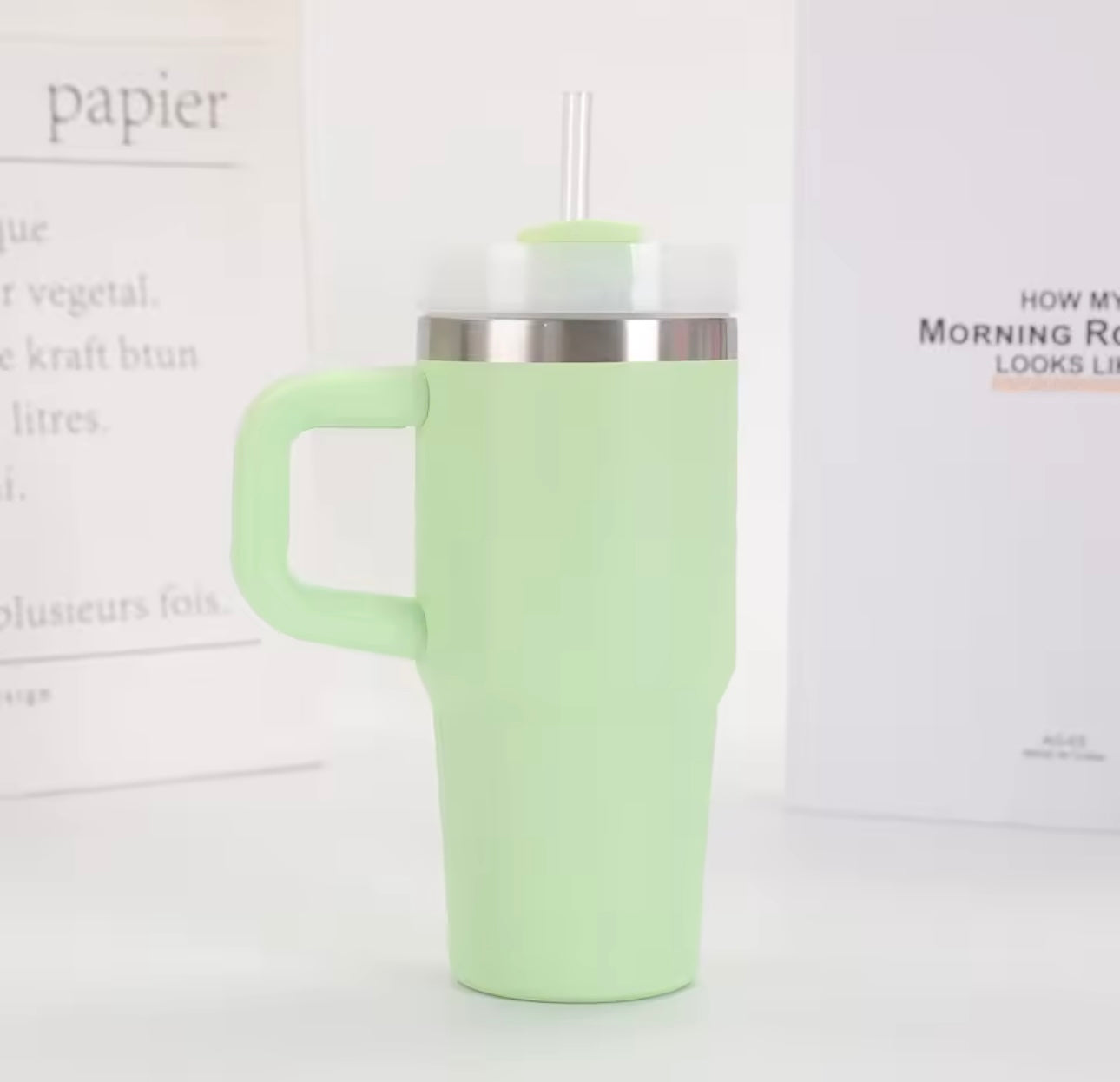 Green Mini Stanley Tumbler 20oz (IMMEDIATE DELIVERY AVAILABLE)