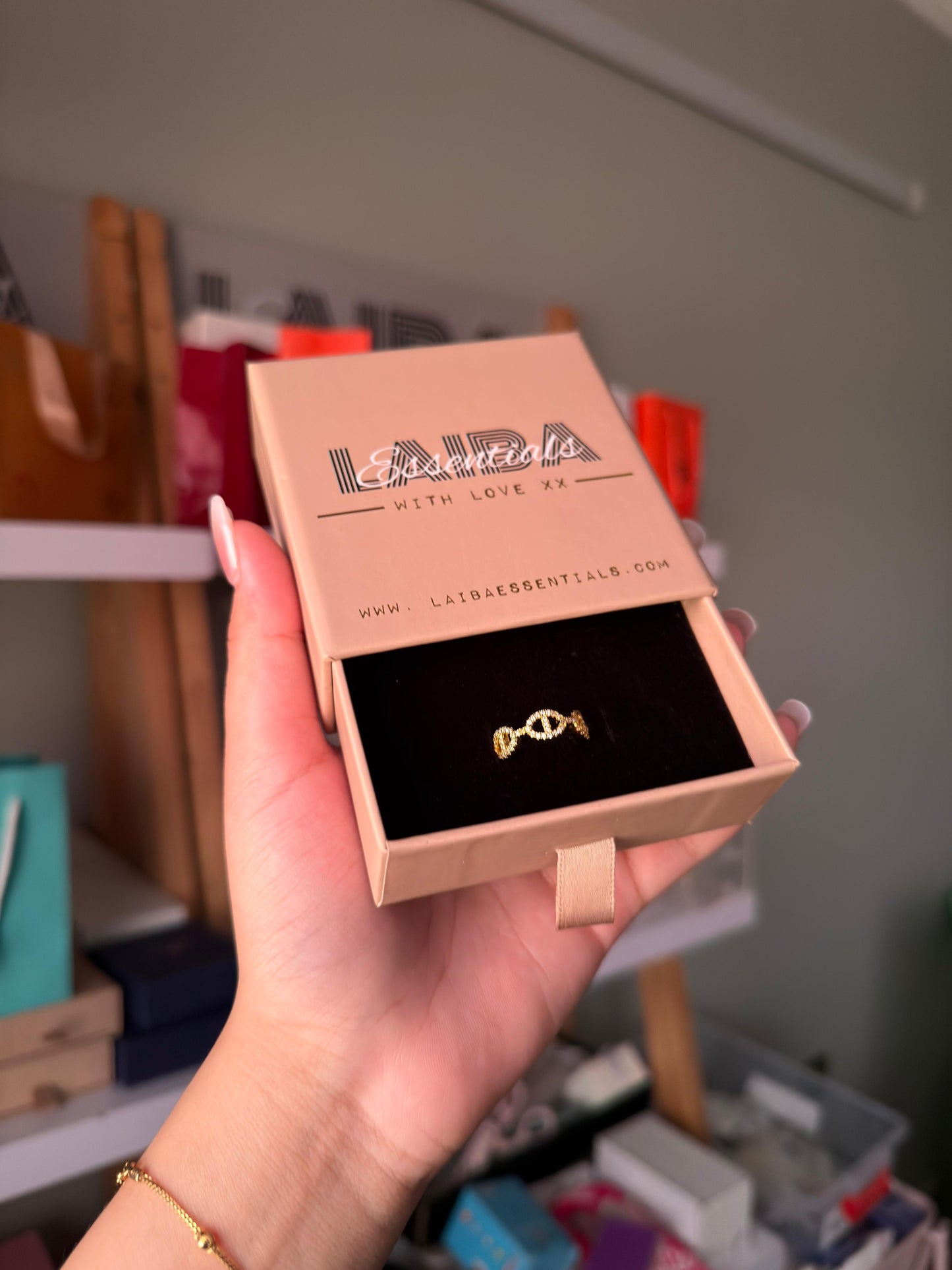 Hermes Anchor Chain Enchained Ring, Small Model (With Box & Proper Packaging)