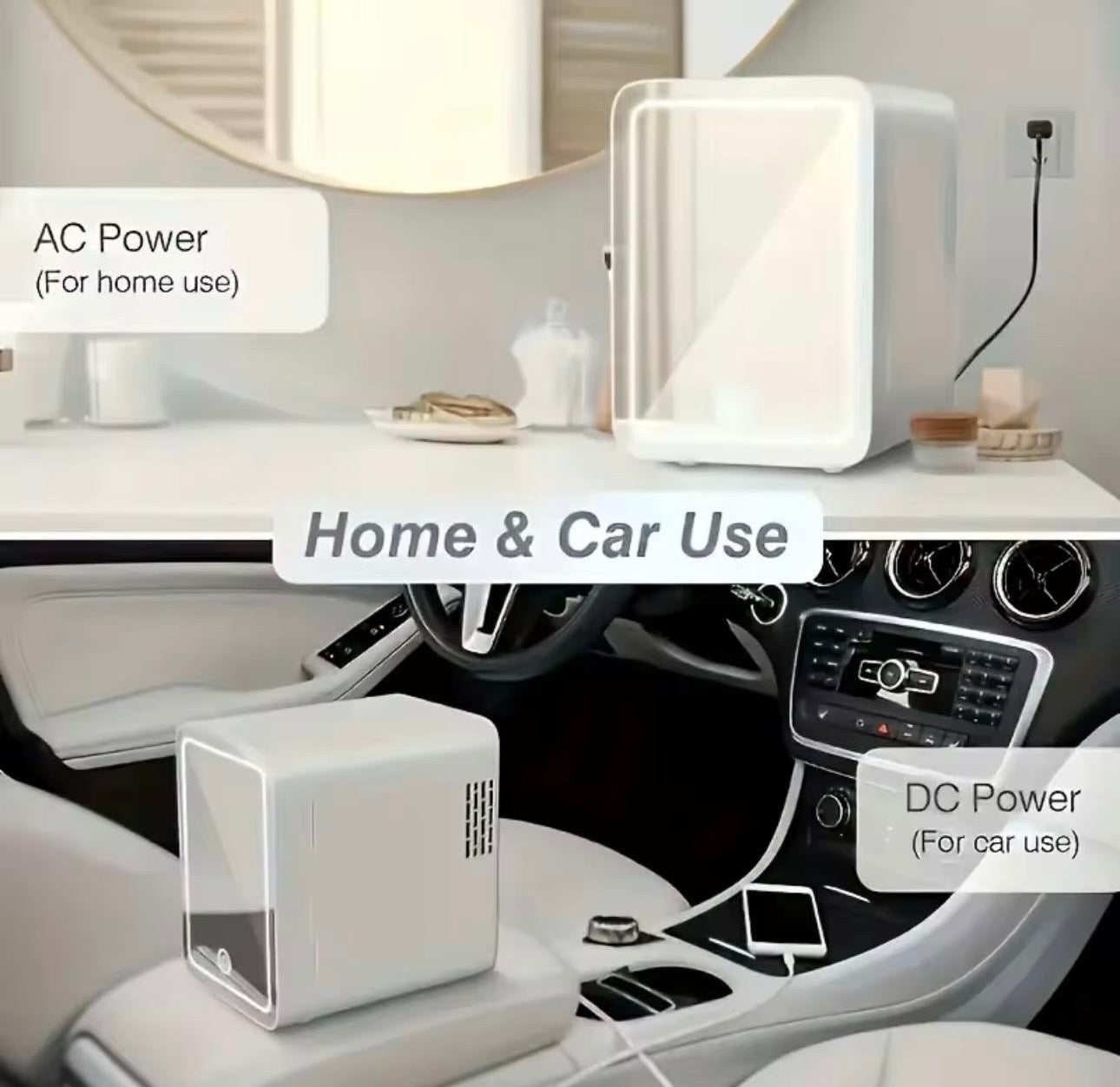 4L Small LED mirror portable fridge