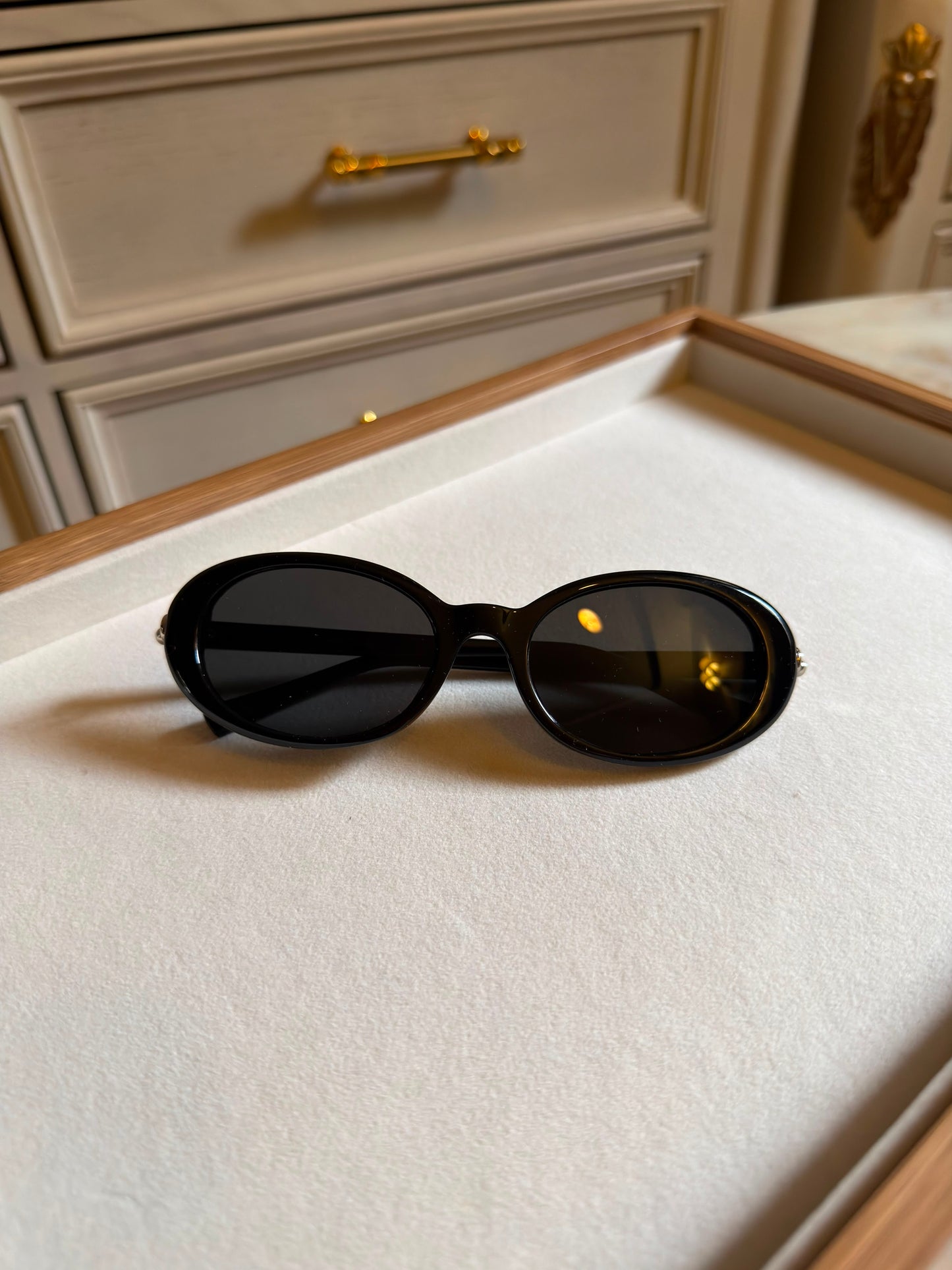 Tiffany & Co. Black Oval Sunglasses