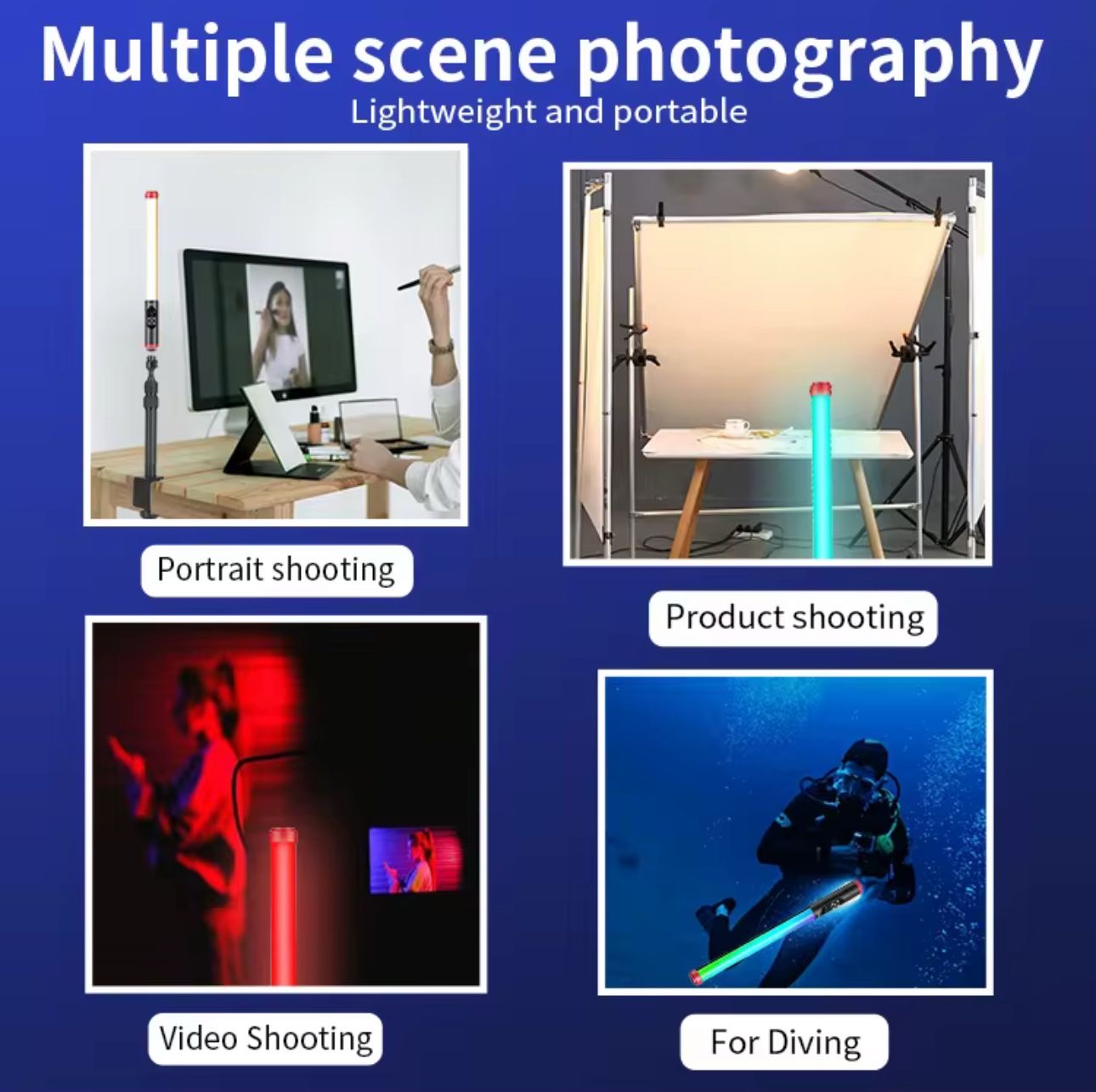 Multi scene photography lightweight and portable lithium battery light