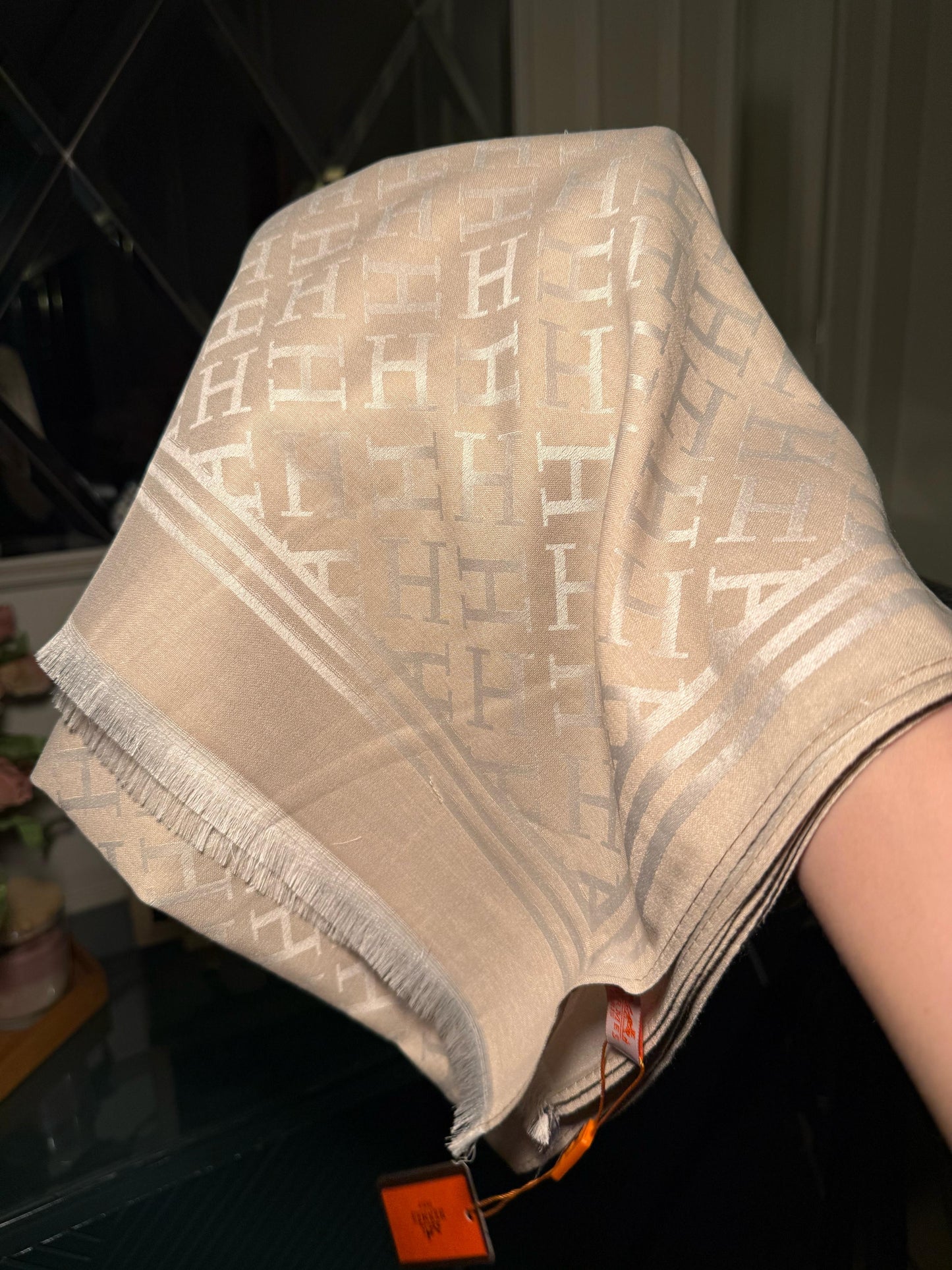 HERMES Beige scarf/ stole (IMMEDIATE DELIVERY AVAILABLE)