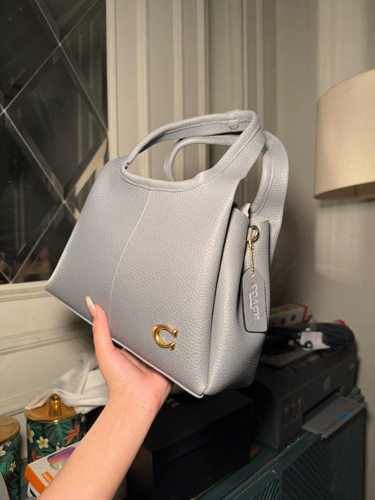 Coach Lana Shoulder Bag 23 In Signature Jacquard grey Leather
