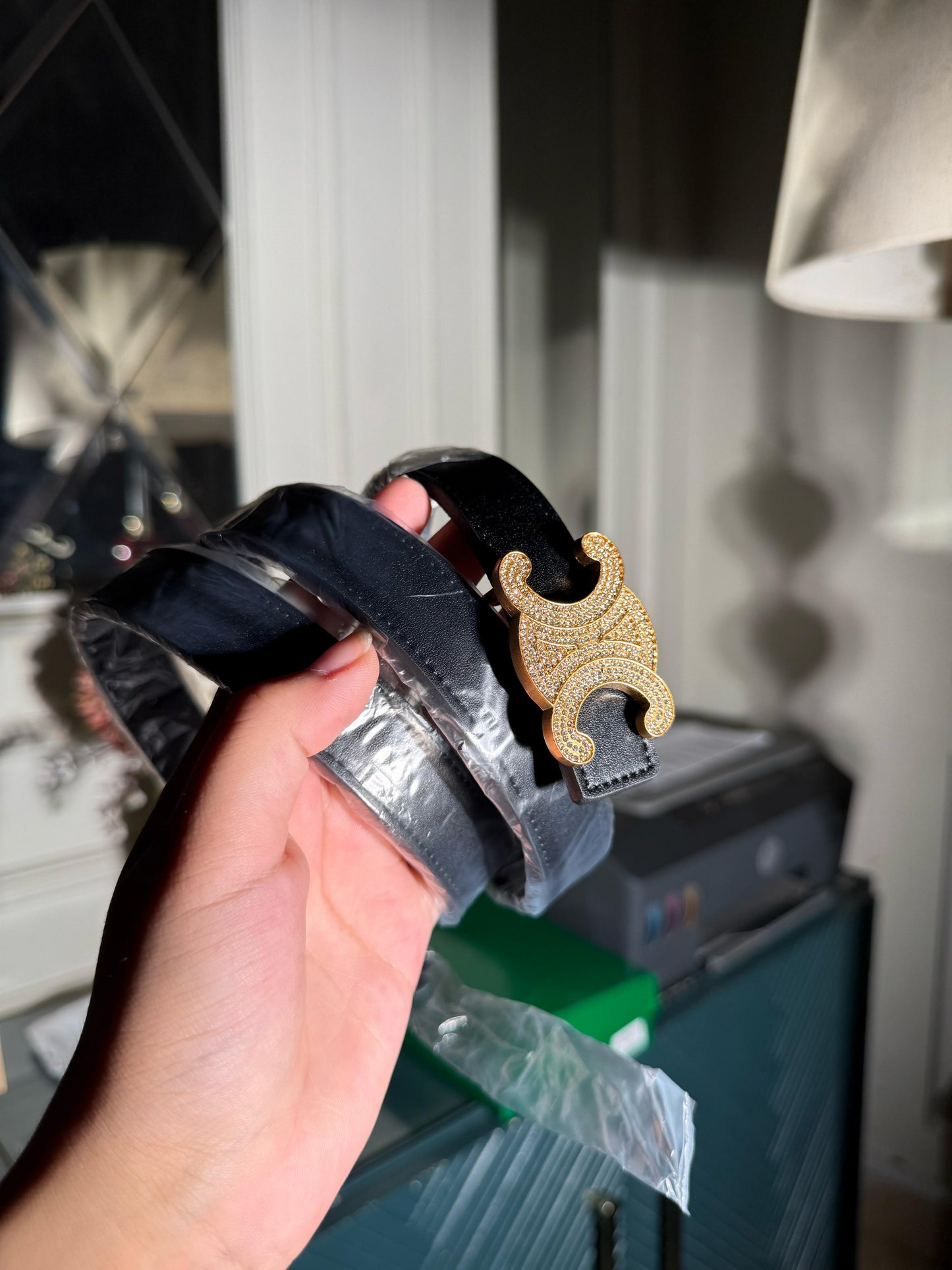 Celine studded black belt (IMMEDIATE DELIVERY AVAILABLE) (WITH BOX)