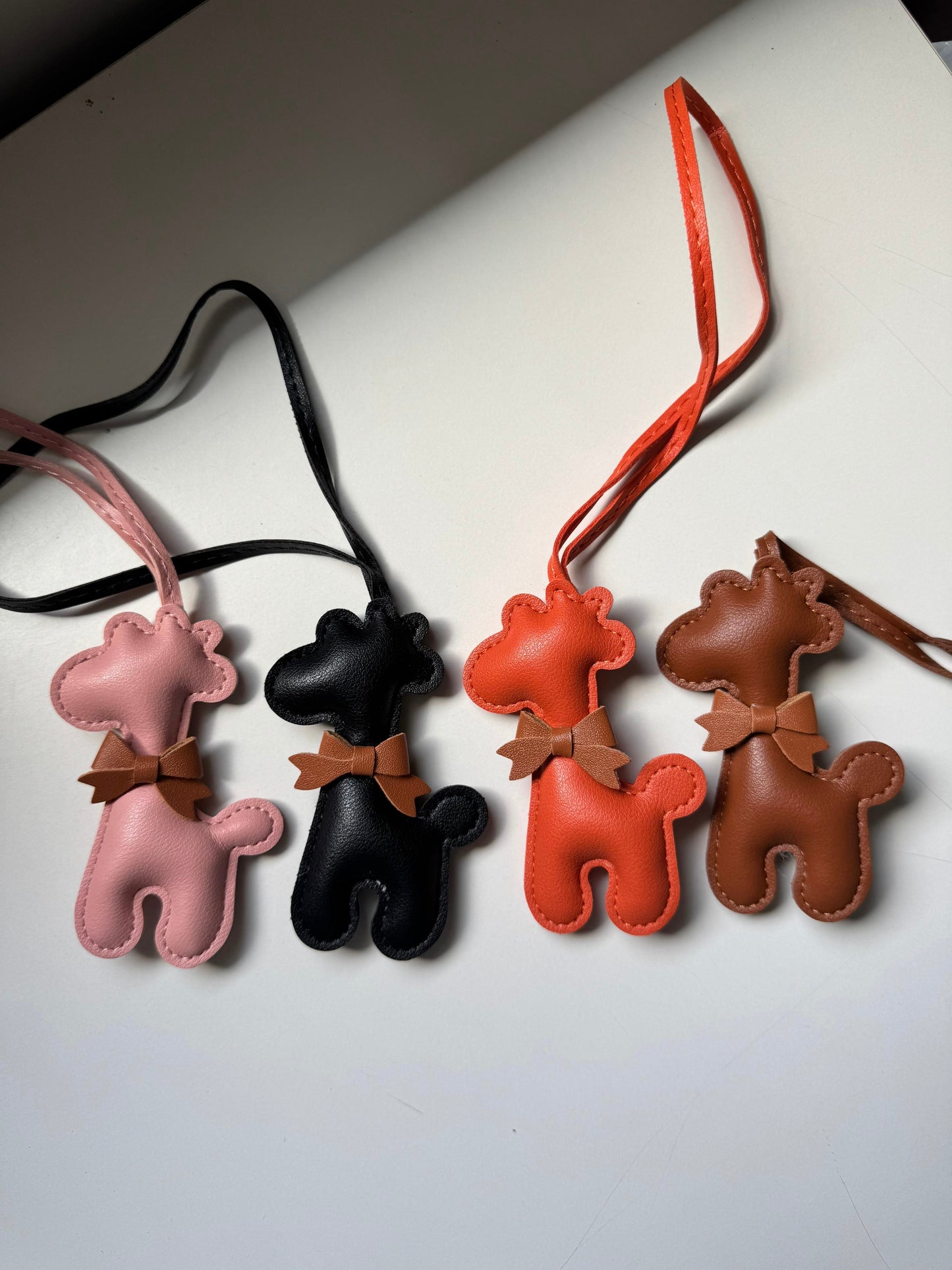 Teddy Bow Leather Loop Bag Charm