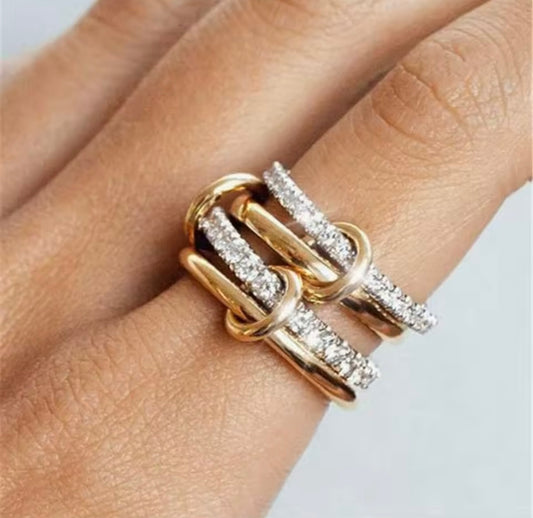 Linked Pavé Ring