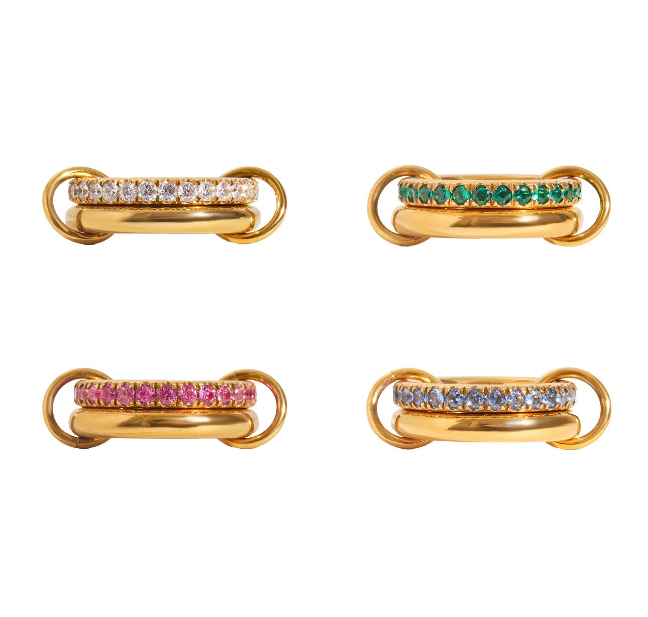 Gold plated gem stone rings