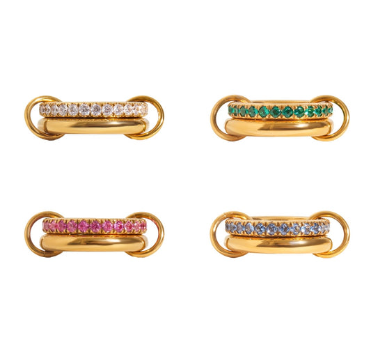 Gold plated gem stone rings