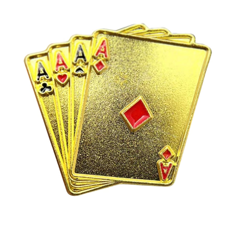 Gold Playing Cards (Aces) – 39 × 27 mm
Metal Phone Sticker