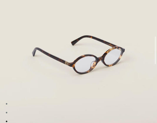 Miu miu oval cheetah transparent print glasses