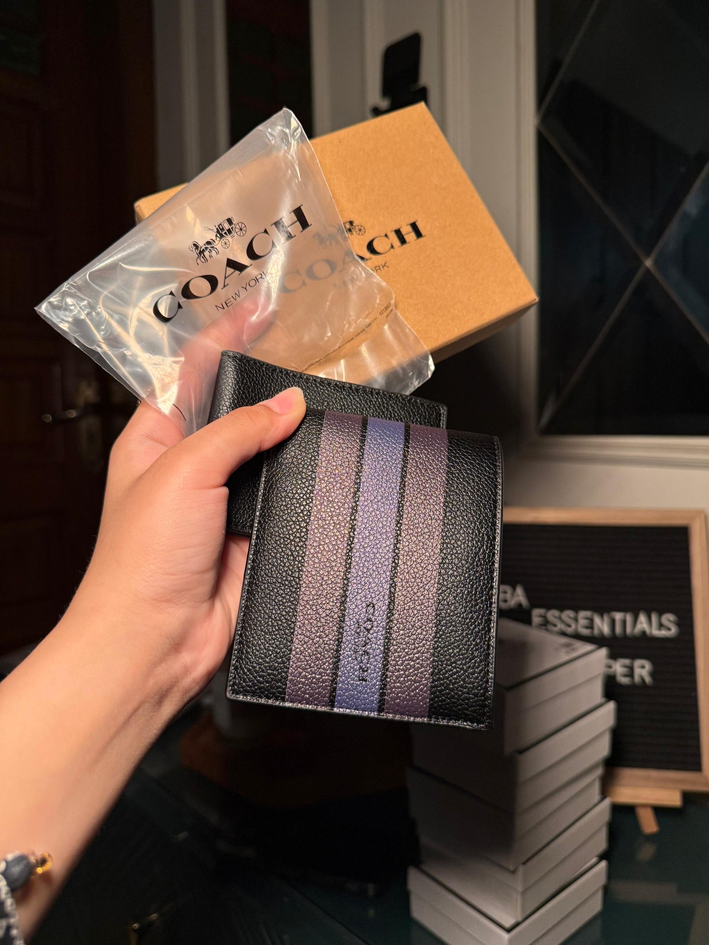 (Navy/Blue Tone)“Men’s Wallet, Cardholder & Keychain Gift Sets”