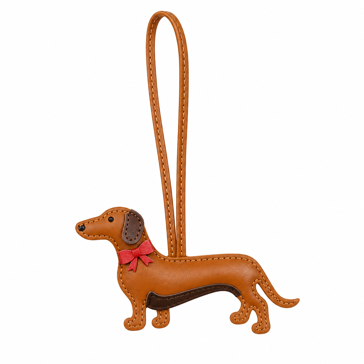 Sausage Dog Leather Bag Charm
