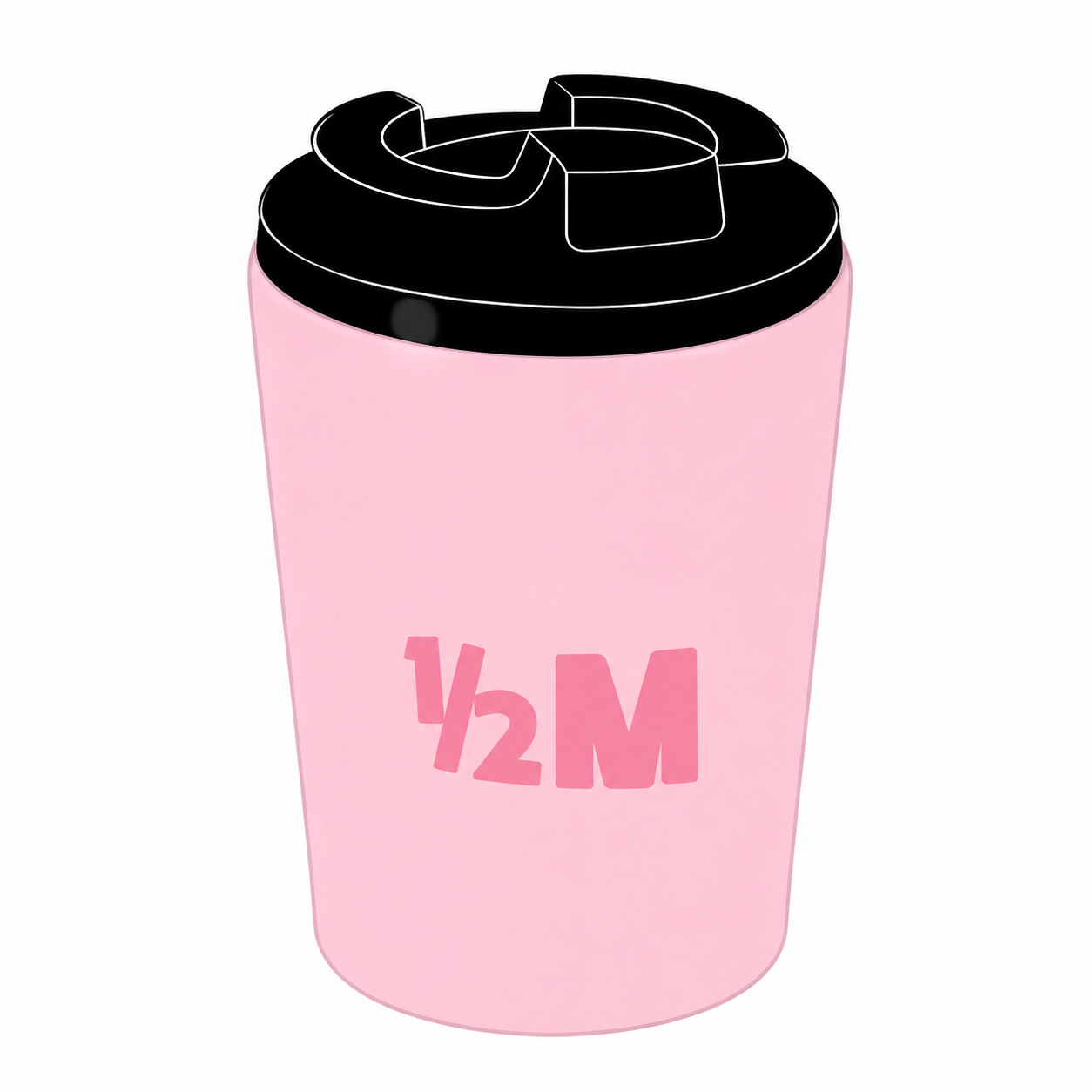 Pink Coffee Cup Metal Phone Charm Sticker