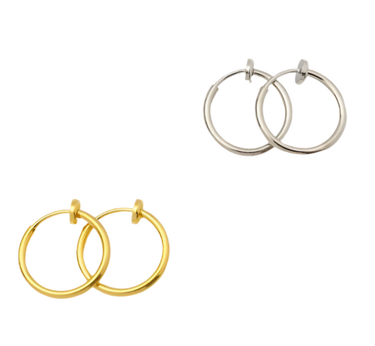 No hole clip ear cuff spring duo