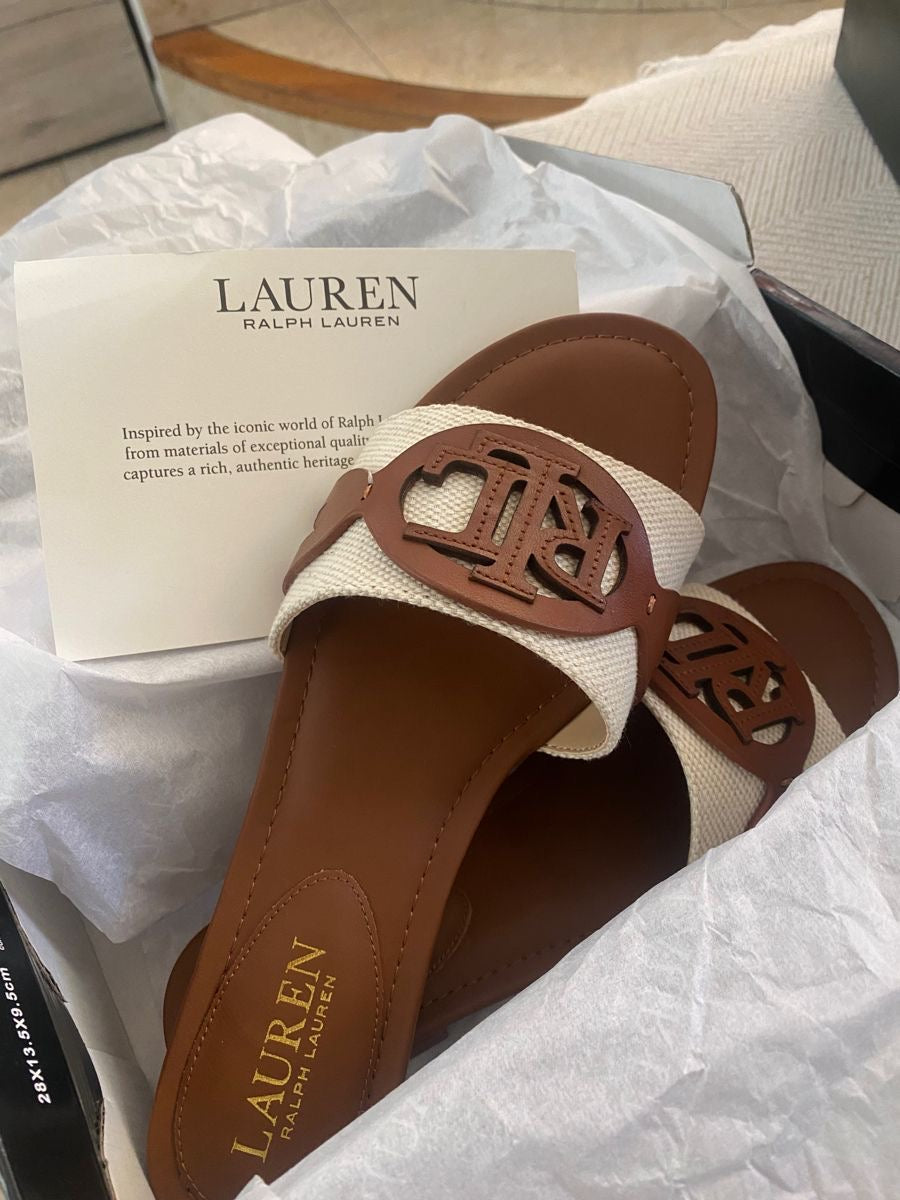 Lauren Ralph Lauren Monogram Slide flats (No Packaging)