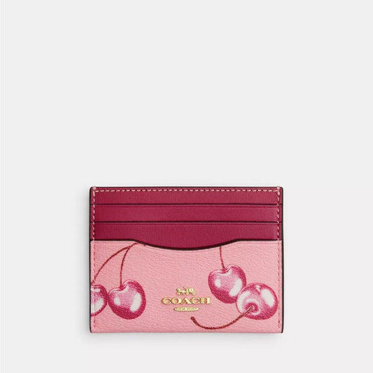 Coach Card Holder – Pink with Cherry Print (IMMEDIATE DELIVERY AVAILABLE)