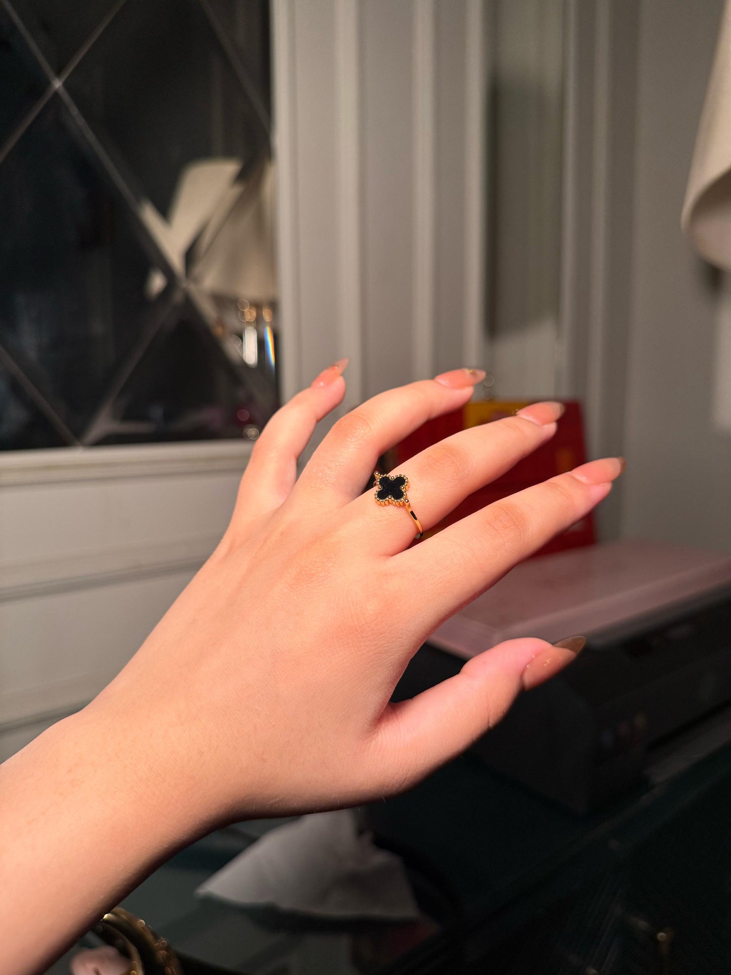 Black vancleef ring
