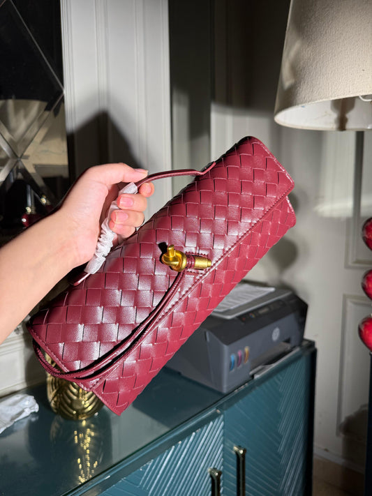 Bottega Veneta Red Vine Long Bag (IMMEDIATE DELIVERY AVAILABLE)  (WITH BOX)