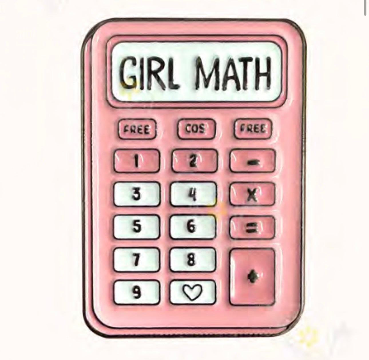 Pink Calculator Metal Phone Sticker
