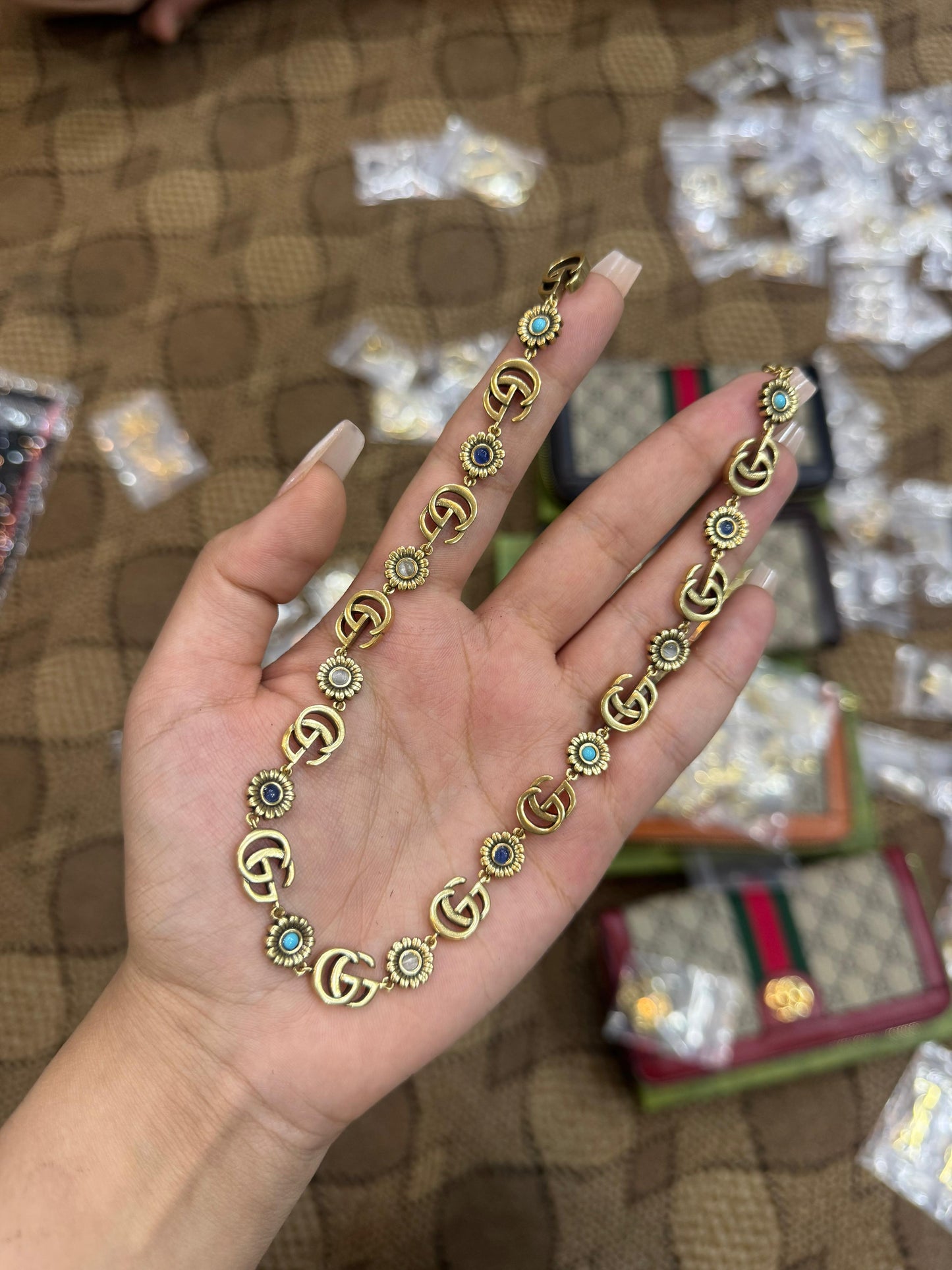 Gucci GG gold plated necklace