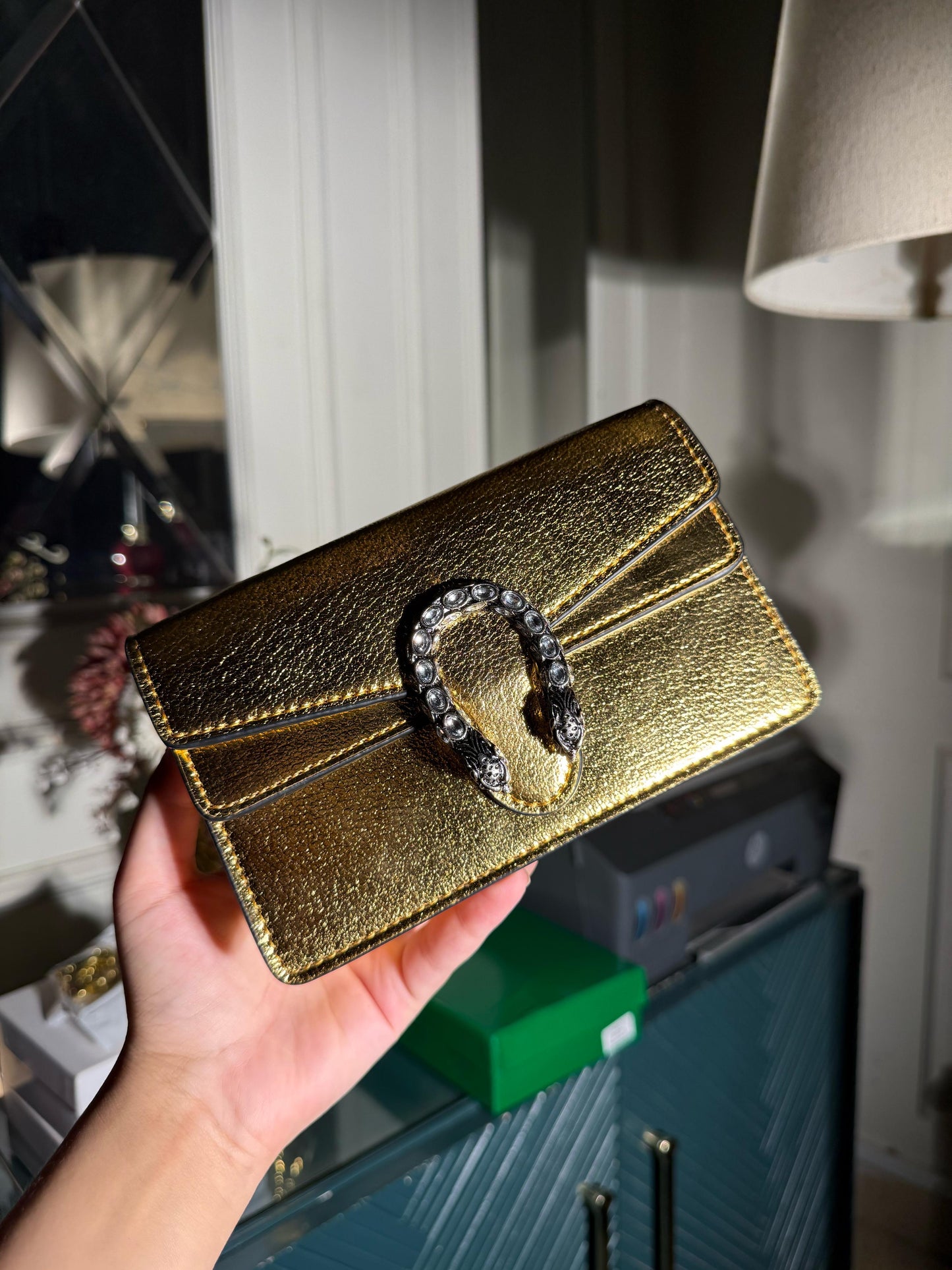 Golden Gucci Miguel studded bag (IMMEDIATE DELIVERY AVAILABLE) (WITH BOX)