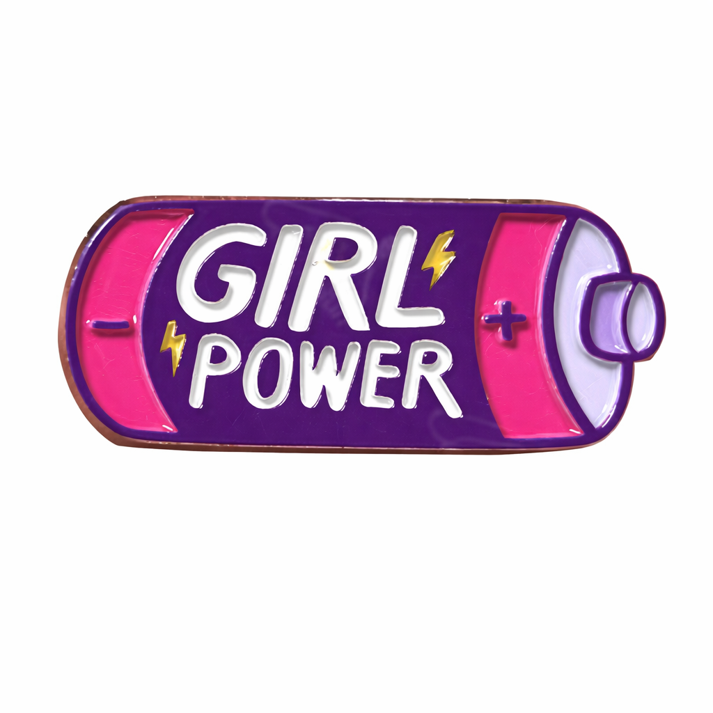 Girl Power Battery Metal Phone Charm Sticker