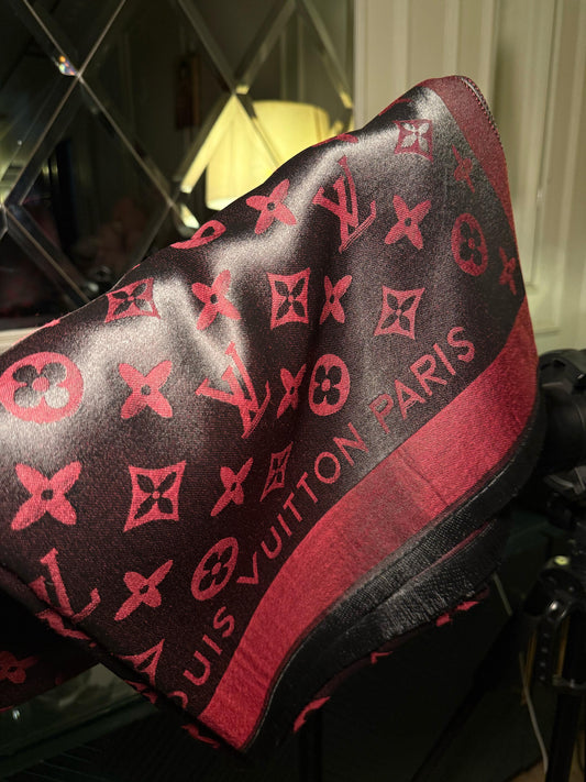 LV Red/Black scarf/ stole (IMMEDIATE DELIVERY AVAILABLE)