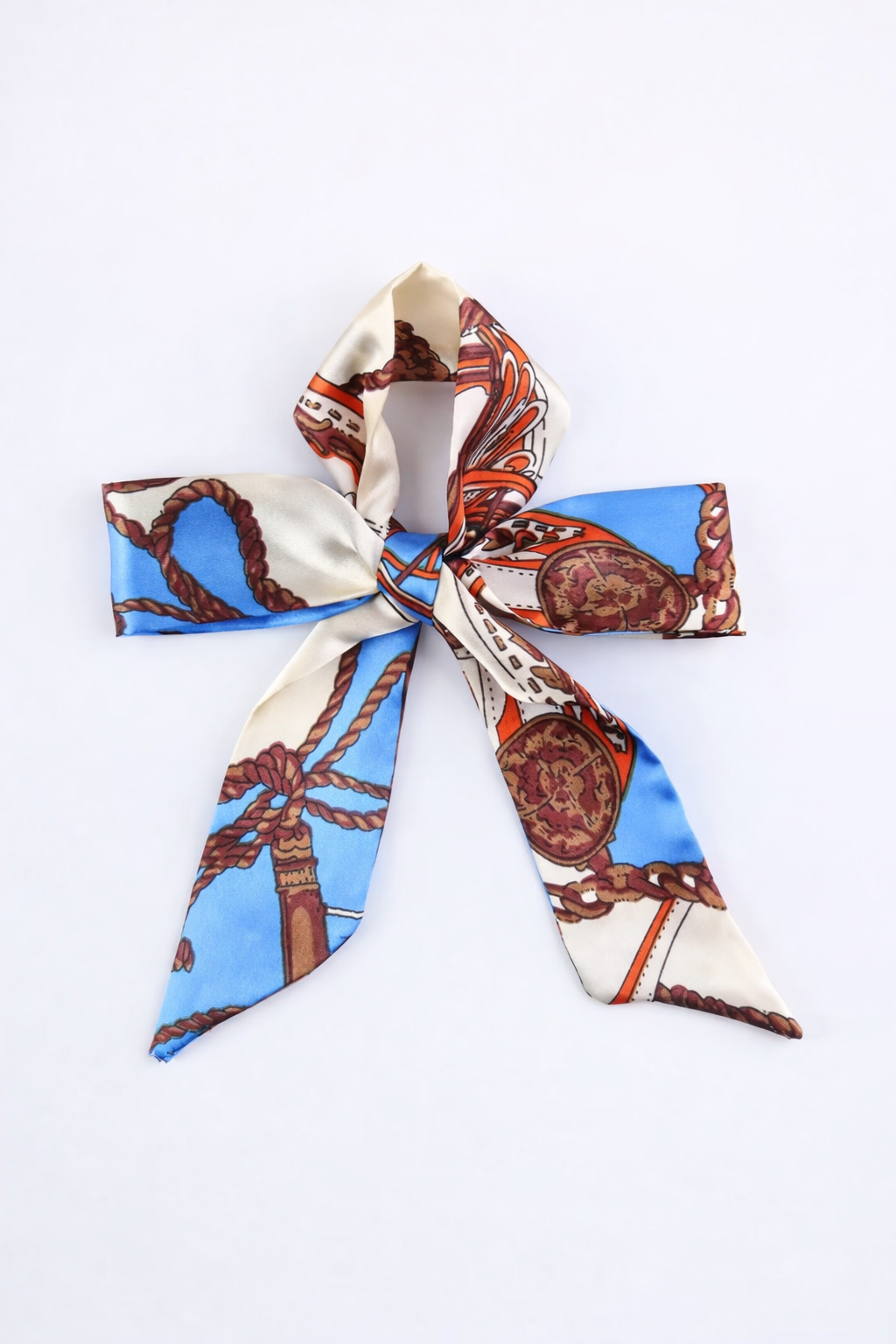 Azure Wheel - Handbag twilly multipurpose silk scarf