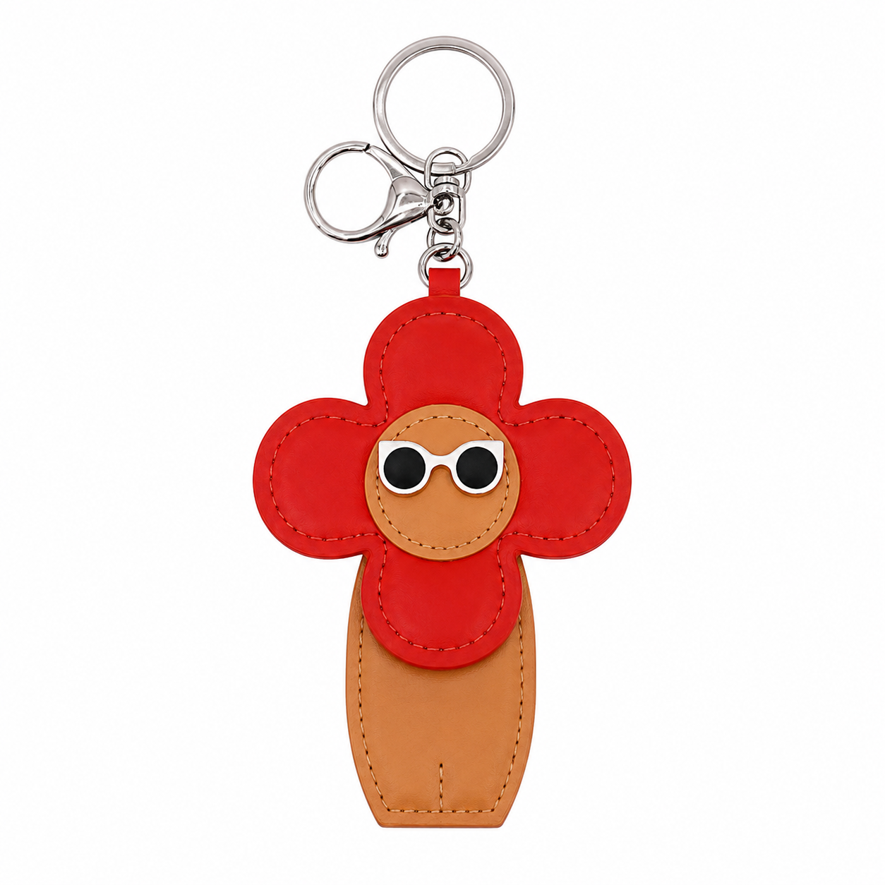 Flower Doll Leather Keychain Bag Charm