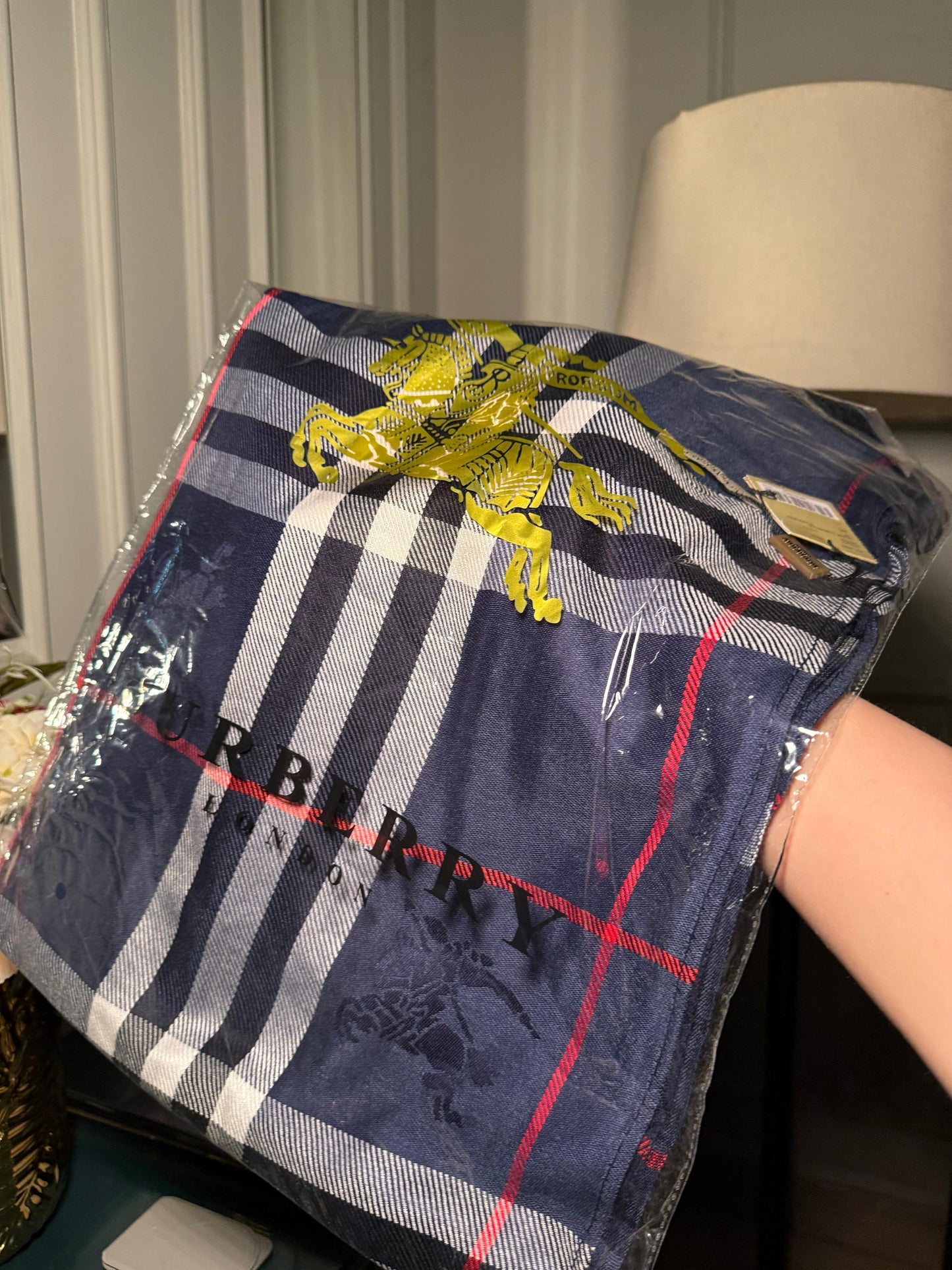 Burberry blue scarf/ stole