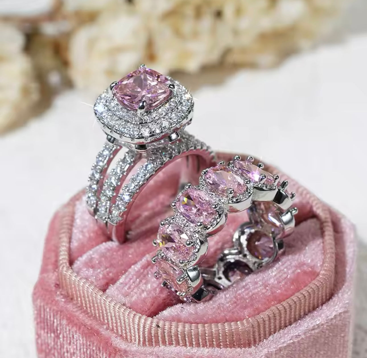 Princess Cut Ring Stack size 7