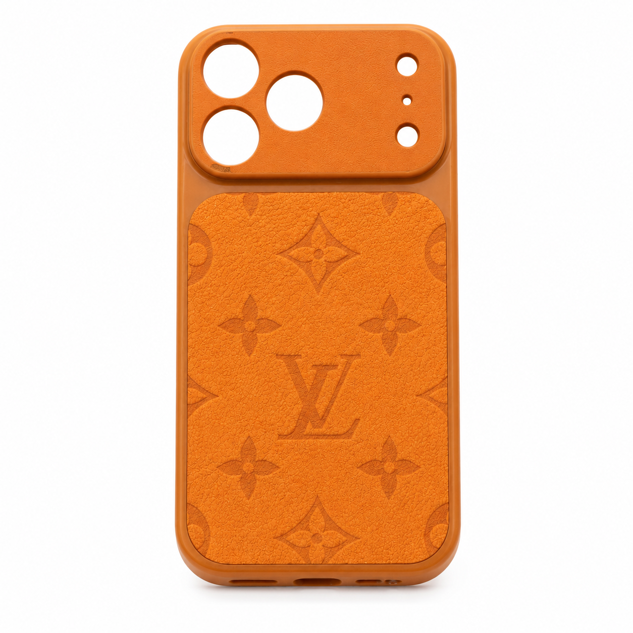 Orange LV Monogram Leather Phone Case