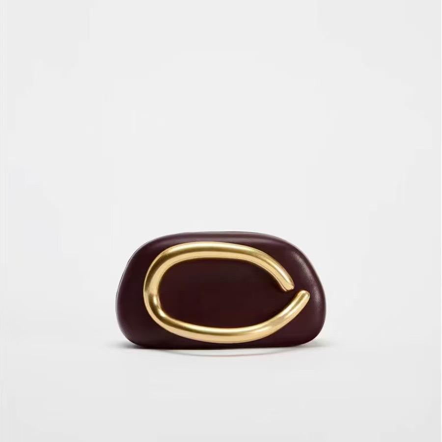 Red Zara clutch with golden fastening (own manufactured) (immediate delivery)
