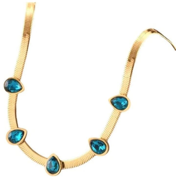 Geometric water droplets necklace
