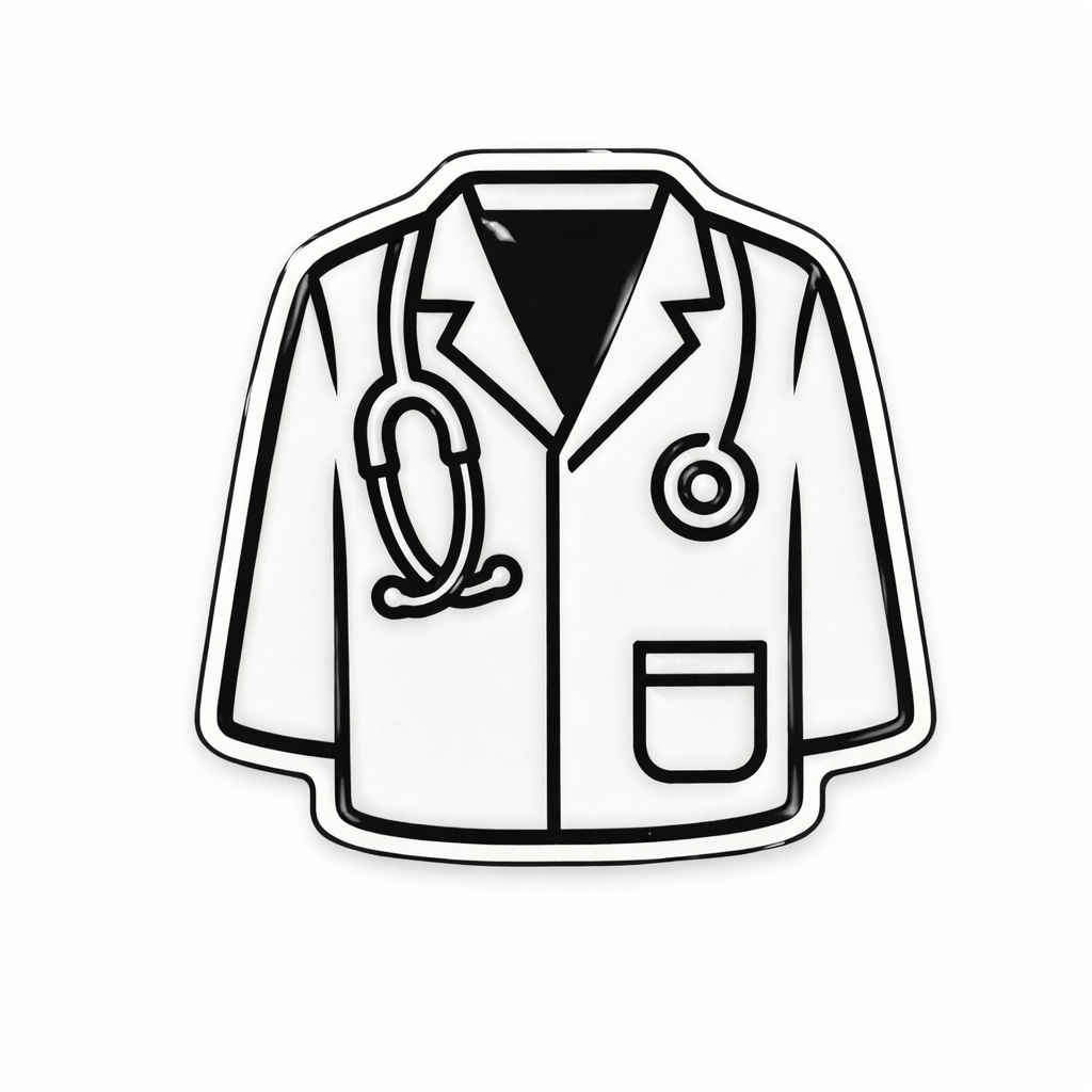 Doctor Coat Medical Metal Phone Charm Sticker