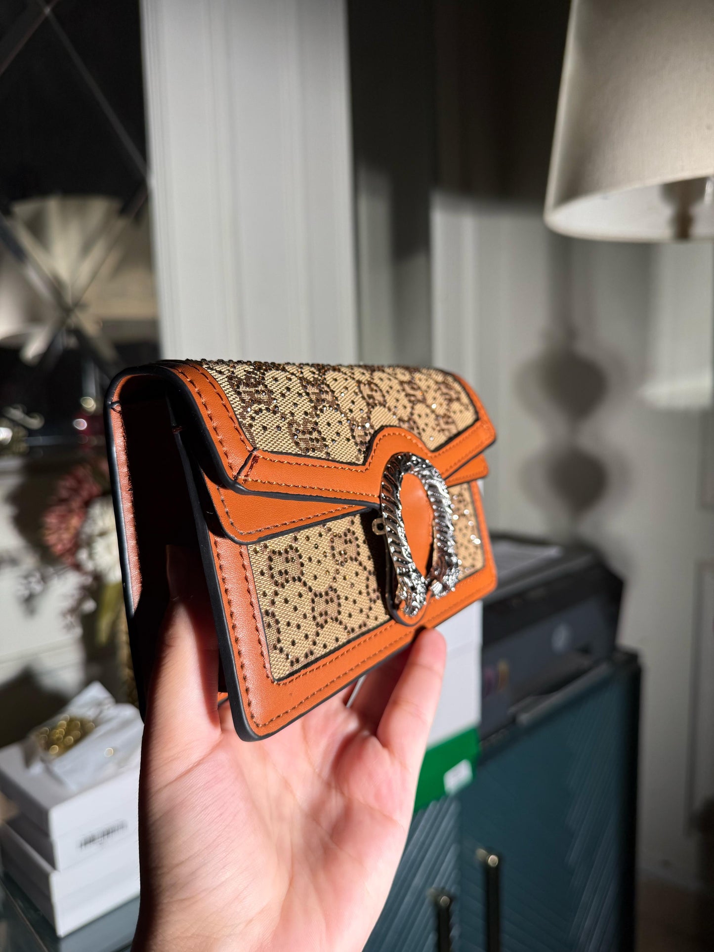 Canva Gucci Miguel studded bag (IMMEDIATE DELIVERY AVAILABLE) (WITH BOX)