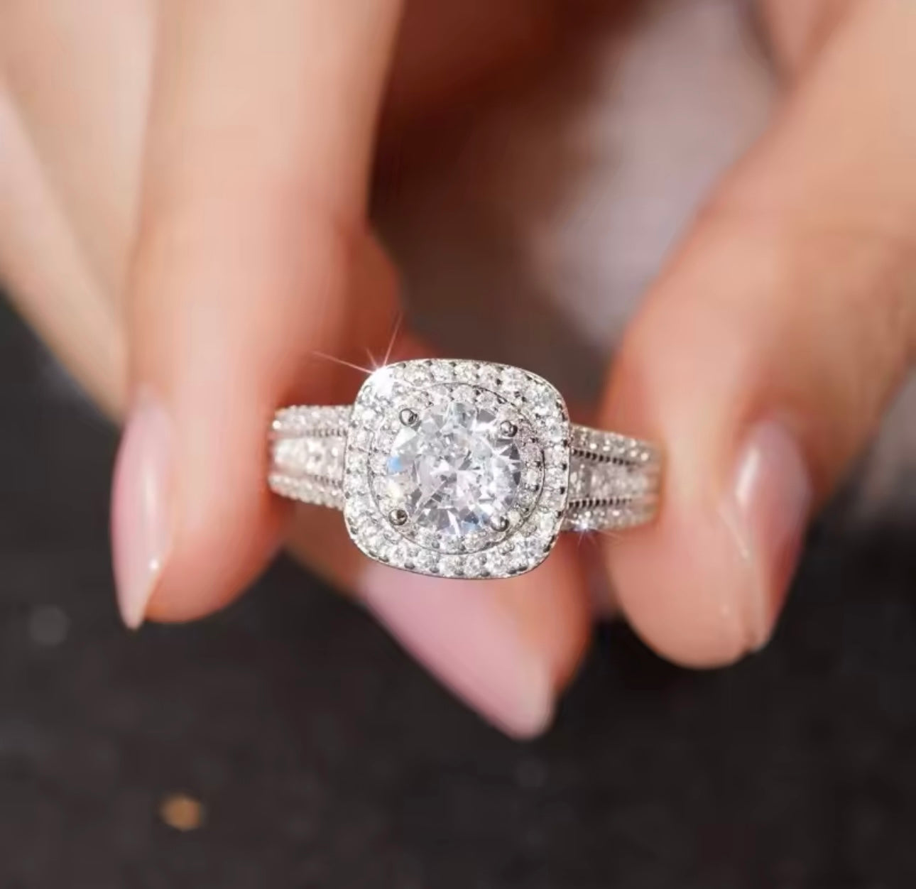 Halo Cut 3 Layered Ring size 7