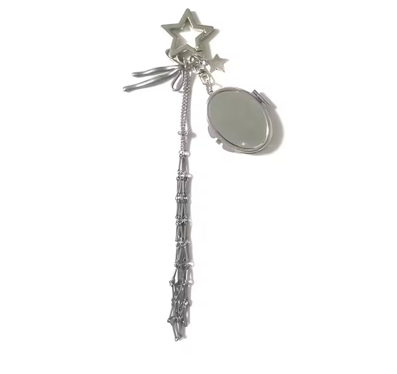 Silver Dior-Inspired Stick Keychain (Star Design)