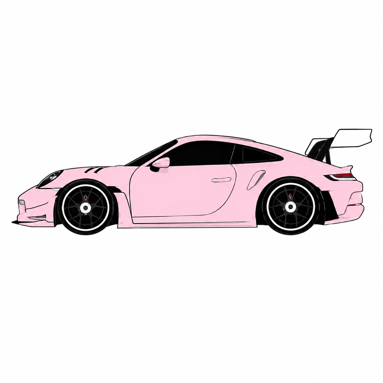 Pink Sports Car Metal Phone Charm Sticker
