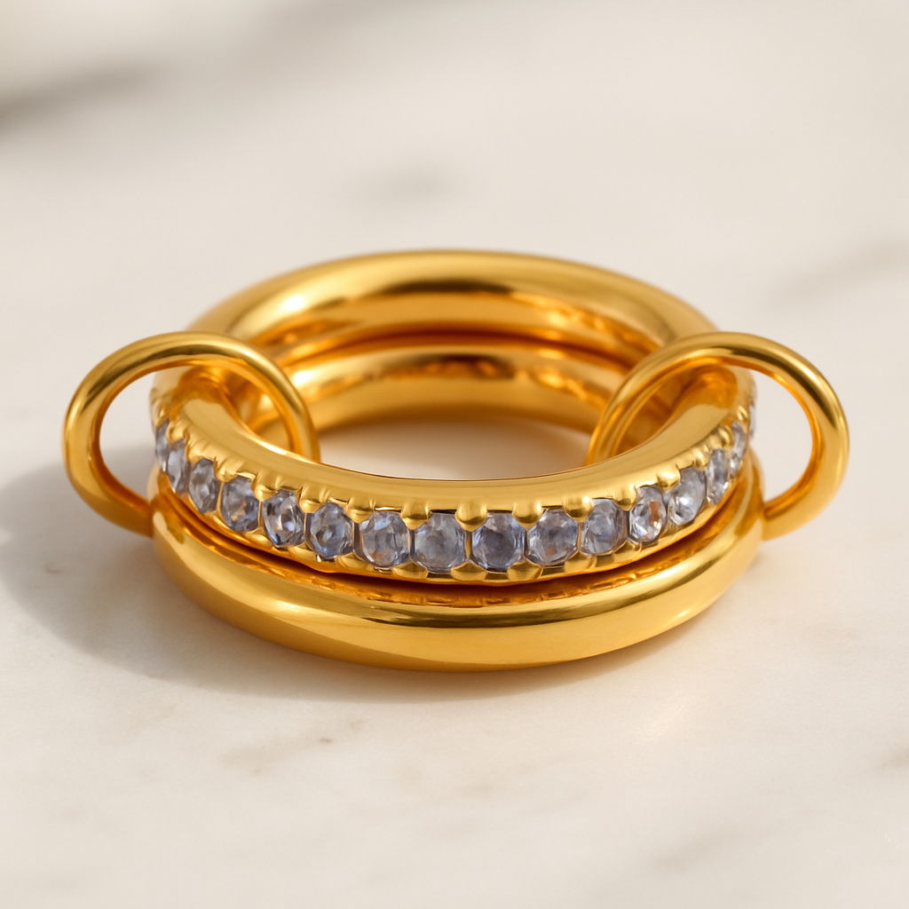 Gold plated gem stone rings